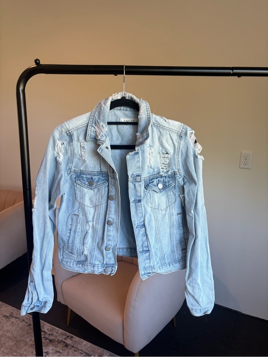 harper heritage Jackets & Blazers - Light Wash Distressed Denim Jacket - Women
